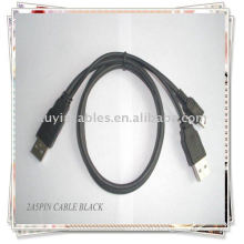 USB 2.0 2 A Stecker auf Mini B 5Pin Daten Power Y-Kabel Neu